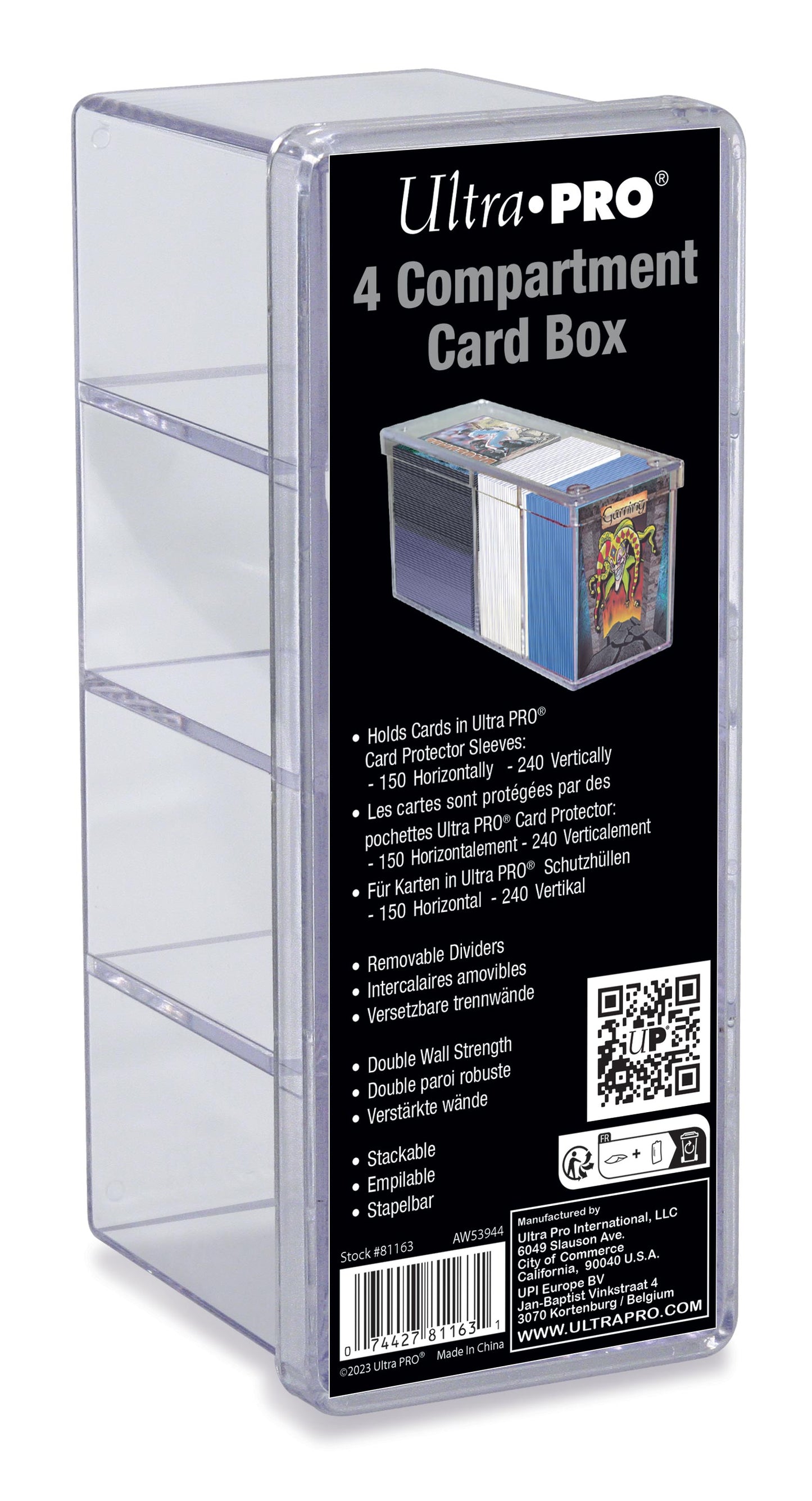UP - 4-Compartment Card Box: Clear