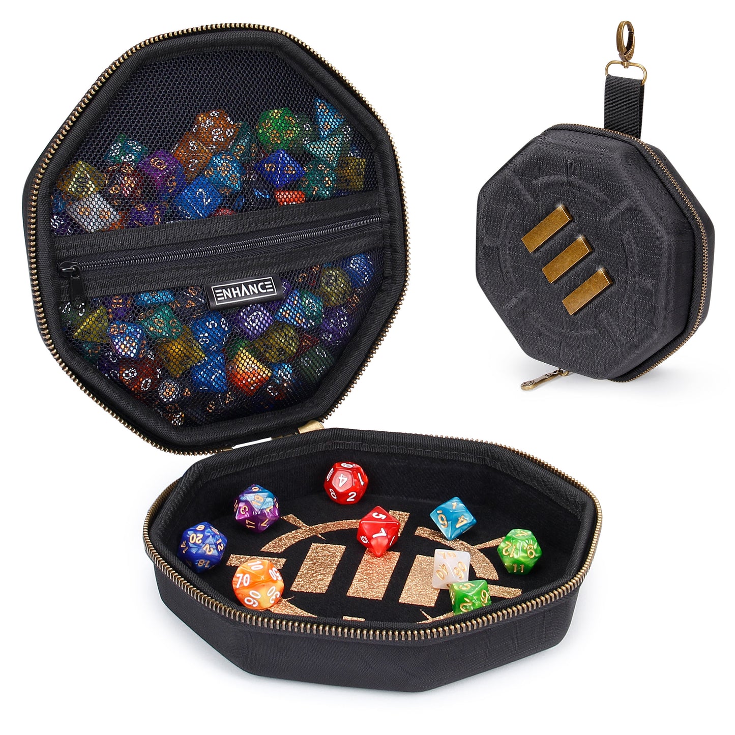 ENHANCE - Tabletop Dice Tray and Dice Case: Black