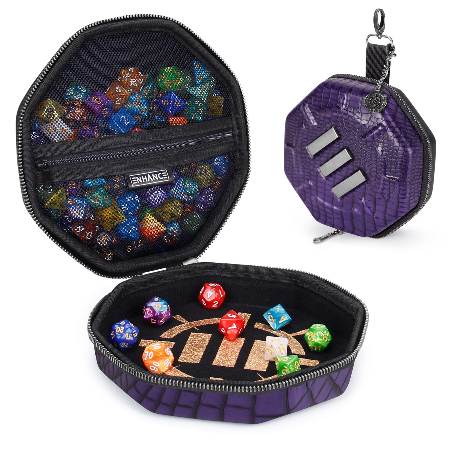 ENHANCE - Tabletop Dice Tray and Dice Case - Collector's Edition: Dragon Purple