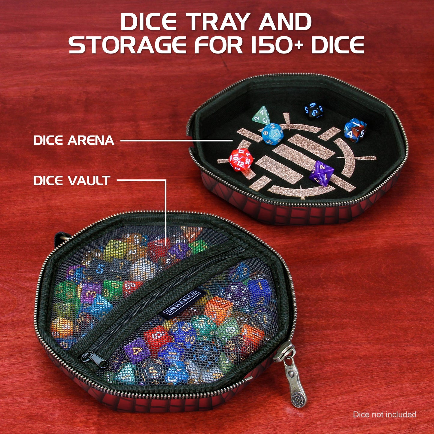 ENHANCE - Tabletop Dice Tray and Dice Case - Collector's Edition: Dragon Red