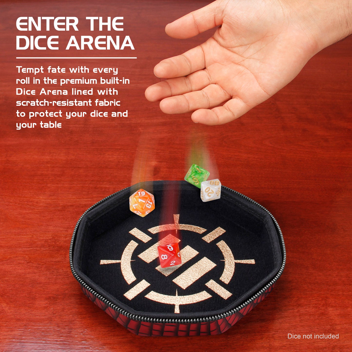 ENHANCE - Tabletop Dice Tray and Dice Case - Collector's Edition: Dragon Red