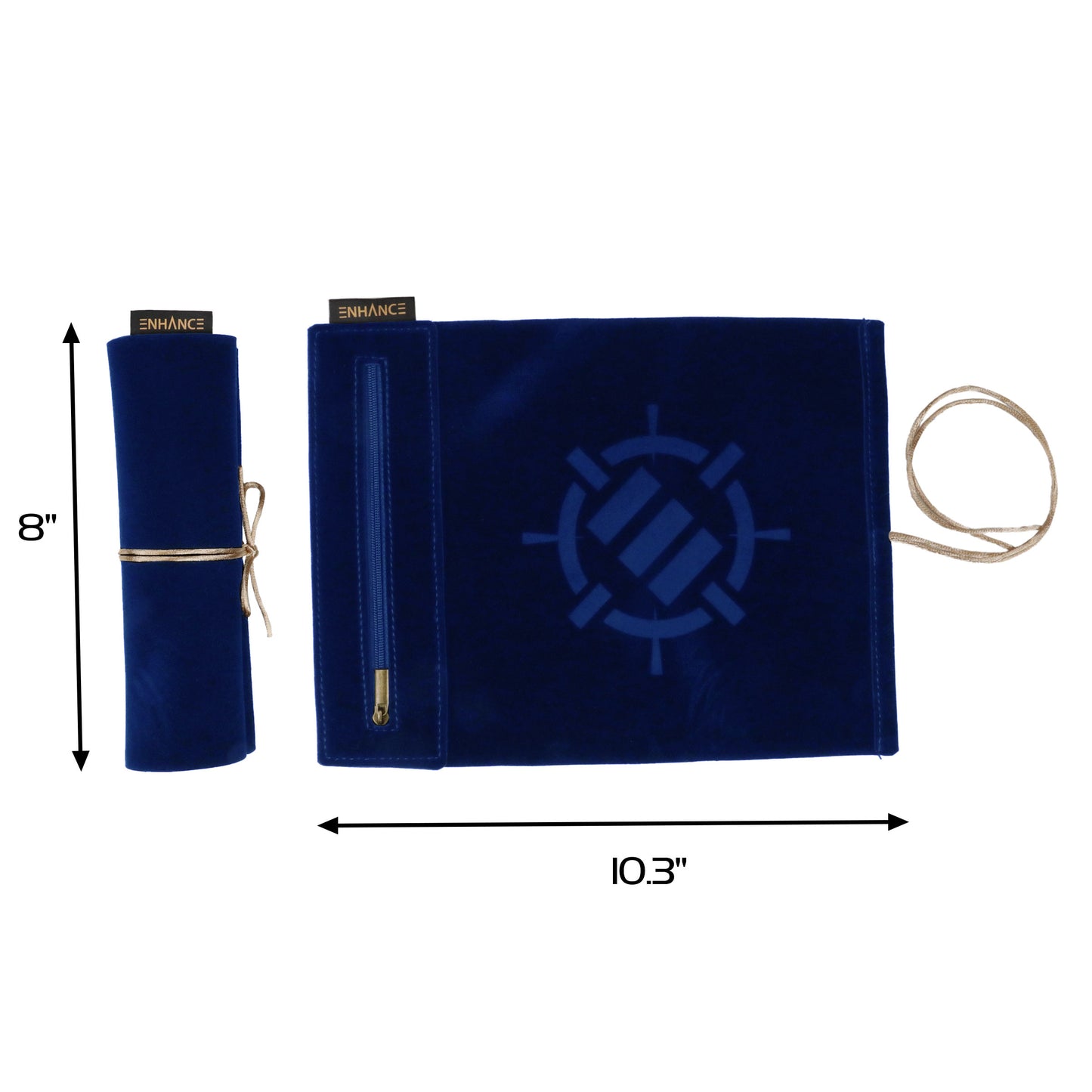 ENHANCE - Roll on a Scroll Dice Case and 7pc Acrylic Dice Set: Blue