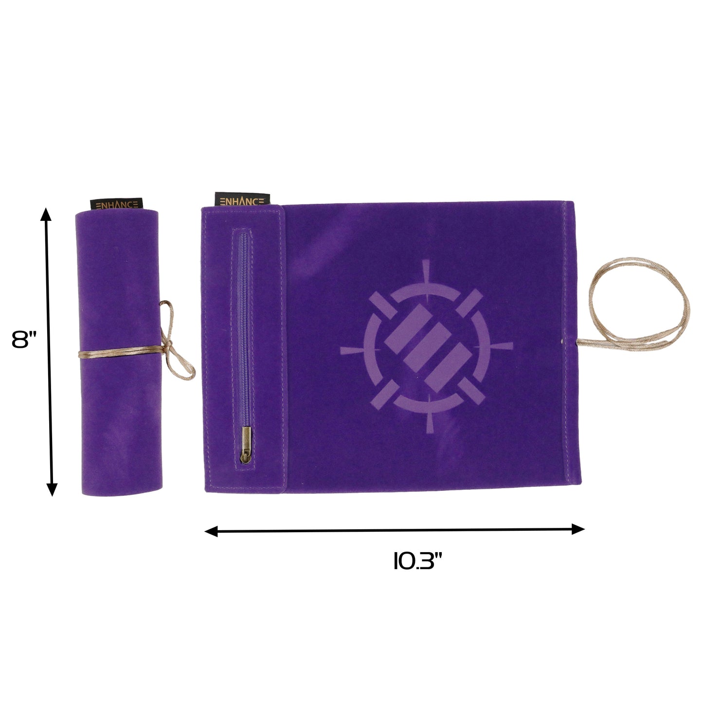 ENHANCE - Roll on a Scroll Dice Case and 7pc Acrylic Dice Set: Purple