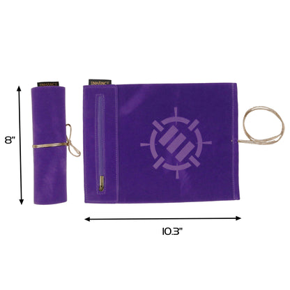 ENHANCE - Roll on a Scroll Dice Case and 7pc Acrylic Dice Set: Purple