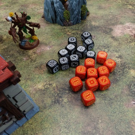 Q Workshop - Fortress: Black&Red Compact D6 Dice Set (20 pieces)