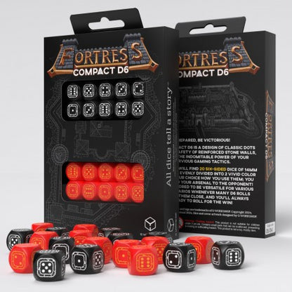 Q Workshop - Fortress: Black&Red Compact D6 Dice Set (20 pieces)