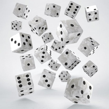 Q Workshop - Full Pack: Pearl&Black D6 Dice Set (20 pieces)