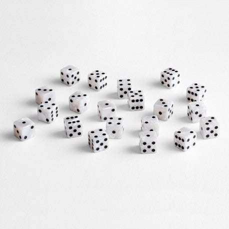 Q Workshop - Full Pack: Pearl&Black D6 Dice Set (20 pieces)