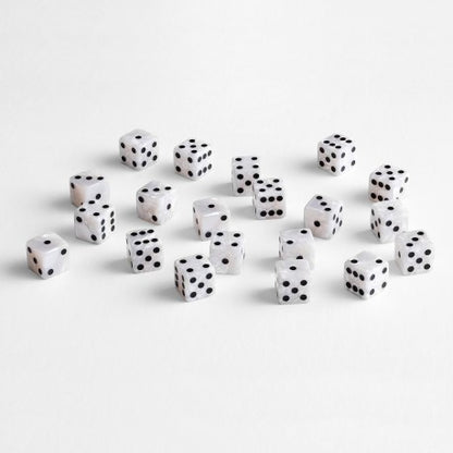Q Workshop - Full Pack: Pearl&Black D6 Dice Set (20 pieces)