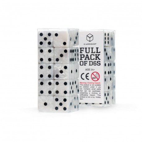 Q Workshop - Full Pack: Pearl&Black D6 Dice Set (20 pieces)