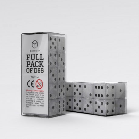 Q Workshop - Full Pack: Pearl&Black D6 Dice Set (20 pieces)
