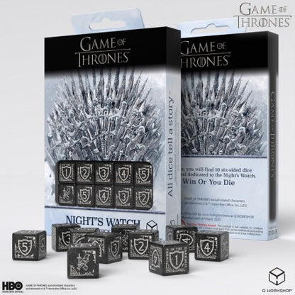Q Workshop - Game of Thrones: Night's Watch D6 Dice Set (10 pieces)