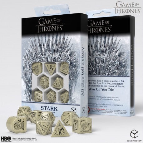 Q Workshop - Game of Thrones: Stark 7pc RPG Dice Set