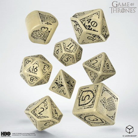 Q Workshop - Game of Thrones: Stark 7pc RPG Dice Set