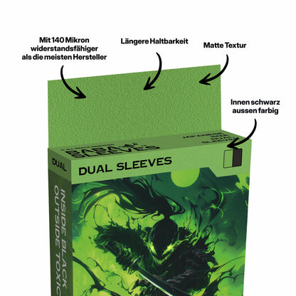 Baba Sleeves - Matte Dual Grün / Toxic Green Hüllen Japan Size (60 Sleeves)