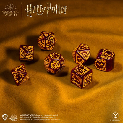 Q Workshop - Harry Potter: Gryffindor 7pc RPG Modern Dice Set - Red