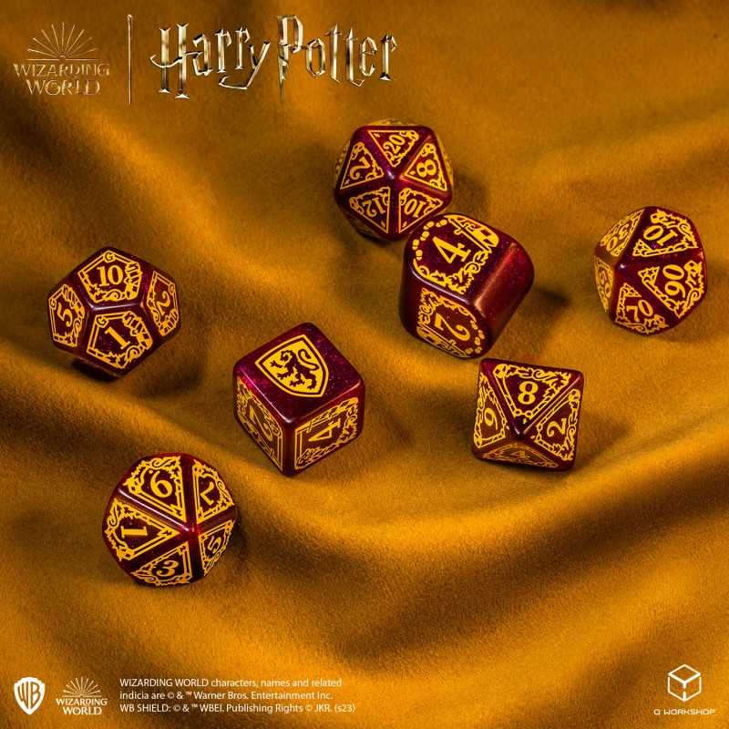 Q Workshop - Harry Potter: Gryffindor 7pc RPG Modern Dice Set - Red