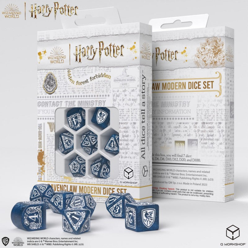 Q Workshop - Harry Potter: Ravenclaw 7pc RPG Modern Dice Set - Blue