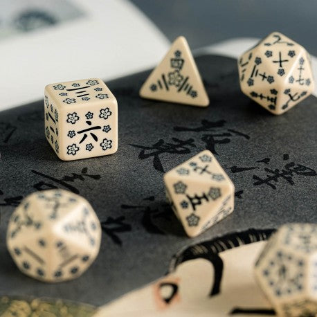 Q Workshop - Japanese Dice: Last Words Stone 7pc RPG Dice Set
