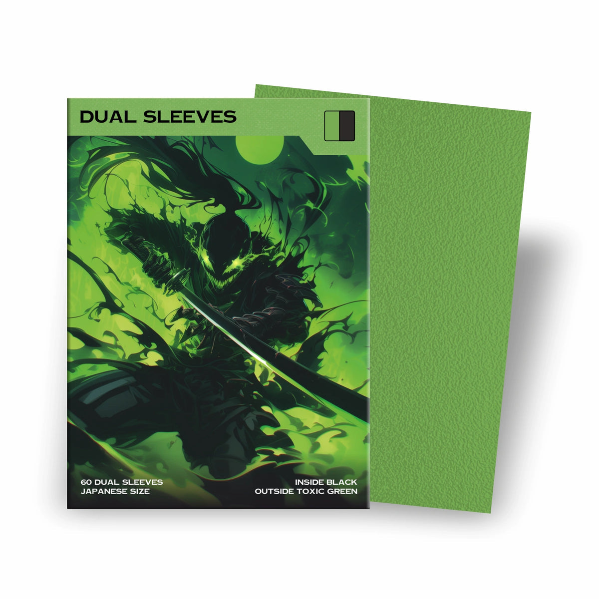 Baba Sleeves - Matte Dual Grün / Toxic Green Hüllen Japan Size (60 Sleeves)