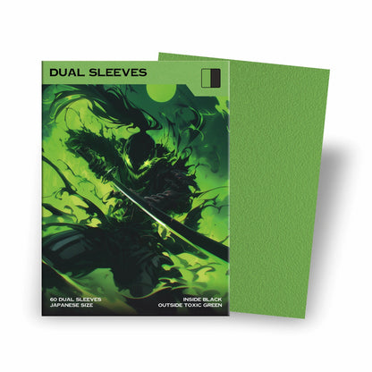 Baba Sleeves - Matte Dual Grün / Toxic Green Hüllen Japan Size (60 Sleeves)
