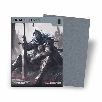 Baba Sleeves - Matte Dual Grau / Iron Grey Hüllen Japan Size (60 Sleeves)