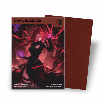 Baba Sleeves - Matte Dual Dunkel Rot / Bordeaux Hüllen Japan Size (60 Sleeves)