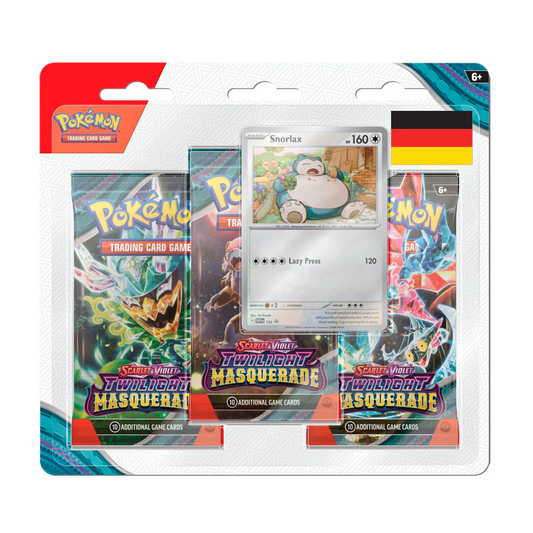 Pokémon (PKM) - Karmesin & Purpur Maskerade im Zwielicht (KP06) 3-Pack Blister - zufällige Auswahl - DE