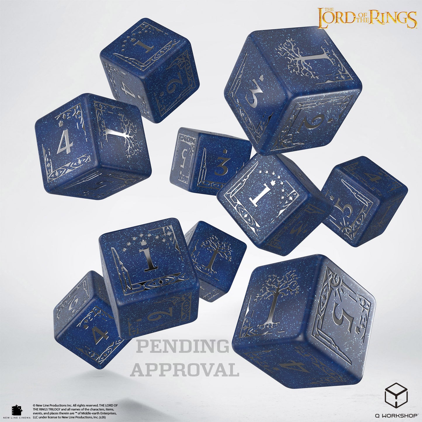 Q Workshop - The Lord of the Rings: D6 Dice Set: Gondor (10 pieces)