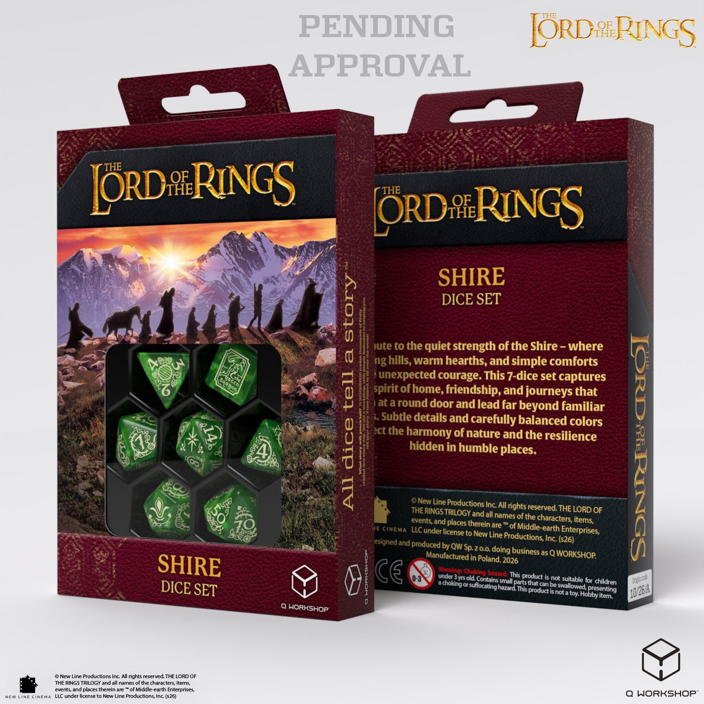 Q Workshop - The Lord of the Rings: 7pc RPG Dice Set: Shire