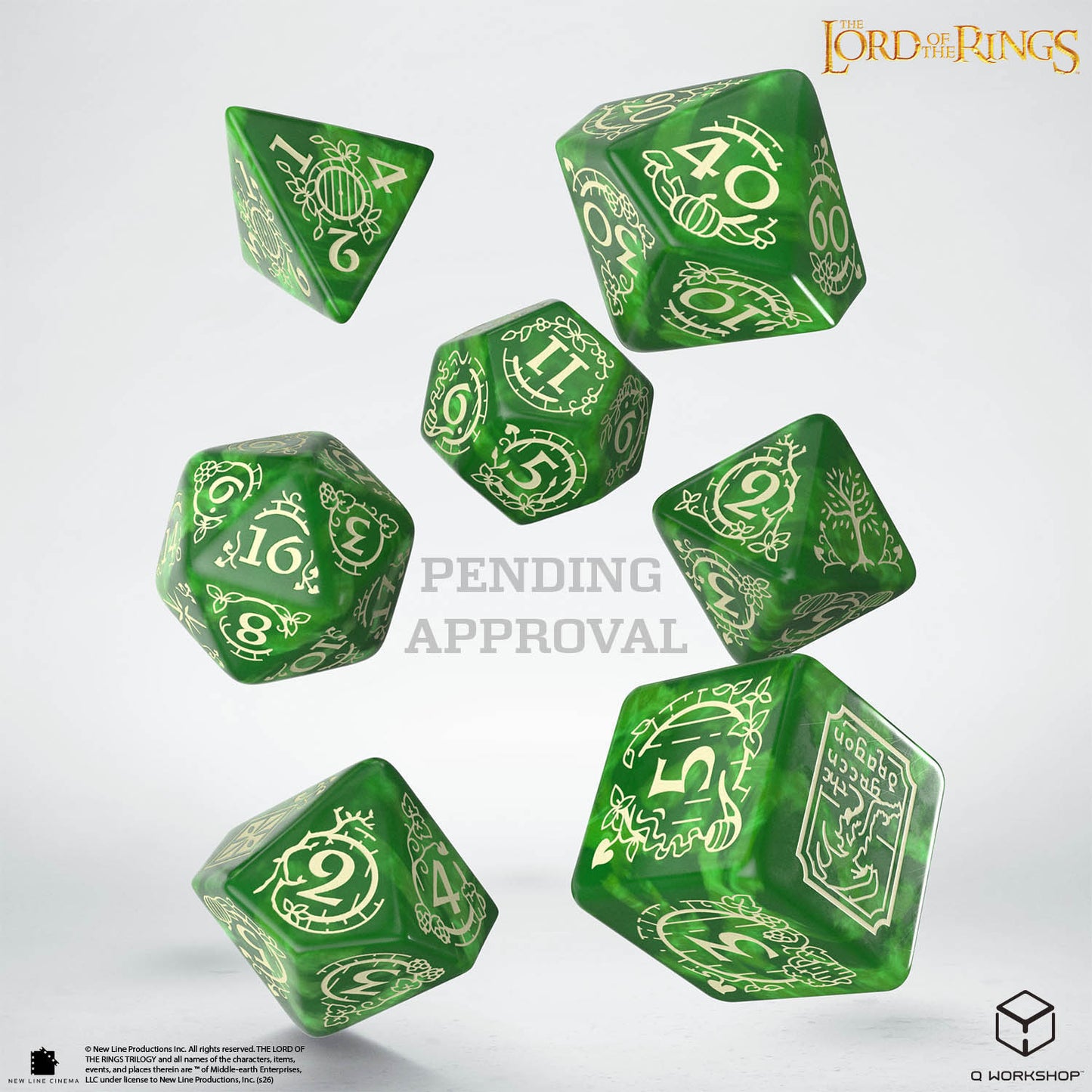 Q Workshop - The Lord of the Rings: 7pc RPG Dice Set: Shire