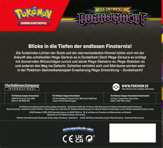 Pokémon (PKM) - Dunkelnacht (ME05) - Booster Display