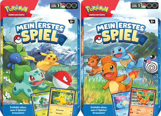 Pokémon (PKM) - Mein erstes Spiel - Bisasam vs. Pikachu / Glumanda vs. Schiggy - Display (6 Decks) - DE