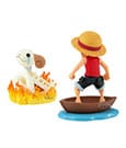 One Piece WCF Log Stories PVC Statuen 2er-Pack Luffy & Going Merry 8 cm
