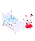 Sylvanian Families: Schokoladenhasen Baby mit Babybett Figur 5 cm