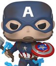 Avengers: Endgame POP! Movies Vinyl Figur Captain America w/Broken Shield & Mjölnir 9 cm