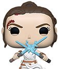 Star Wars Episode IX POP! Movies Vinyl Figur Rey w/2 Light Sabers 9 cm