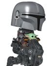 Star Wars: The Mandalorian and Grogu POP! Rides Deluxe Vinyl Wackelkopf-Figur The Mandalorian with Grogu in Imperial Remnant AT-RT 9 cm