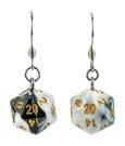 Lair Wear Würfel-Ohrringe D20 Marble Black & White mit Gold
