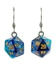 Lair Wear Würfel-Ohrringe D20 Blue & Light Blue mit Gold