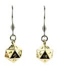 Lair Wear Würfel-Ohrringe D20 Gold Metal
