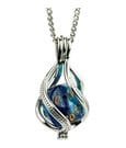 Lair Wear Caged Dice Halskette D20 Blue & Light Blue mit Gold