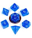 FanRoll Mini Würfel Set Stardust Blue with Silver Numbers (7)