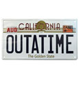 Zurück in die Zukunft Me­tall­schild ´Outatime´ DeLorean Nummernschild