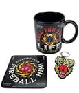 Stranger Things Tasse, Untersetzer und Schlüsselanhänger Set Hellfire