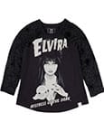 Elivira by Loungefly Tee T-Shirt Unisex Shirred Raglan Größe S
