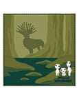 Studio Ghibli Mini-Handtuch Prinzessin Mononoke Shadow of the Deer God 25 x 25 cm
