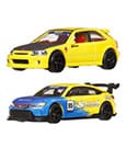 Hot Wheels Premium Car Culture Diecast Modellautos 2er-Pack 1/64 '99 Honda Civic Type R (EK9) & Honda Civic Type R