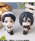 Attack on Titan Look Up PVC Statuen Levi Cleaning up Ver. & Mikasa Ackerman (with gift) 11 cm
