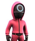 Squid Game Minix Figur Masked Circle Guard 12 cm